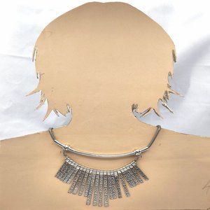 Hammered Silver Double Drop Necklace